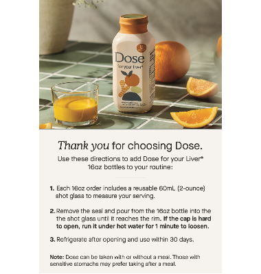 Dose for your Liver Dosing Card